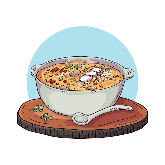 Ręcznie rysowane smaczna ilustracja pozole