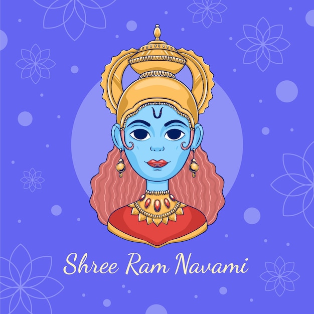 Ręcznie Rysowane Styl Wydarzenia Ram Navami