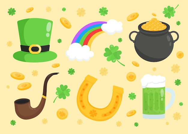 Ręcznie Rysowane św. Kolekcja Elementów Patrick's Day