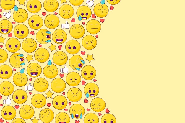 Ręcznie Rysowane światowe Tło Dzień Emoji Z Emotikonami