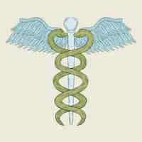 Bezpłatny wektor ręcznie rysowane symbol medyczny i farmaceutyczny