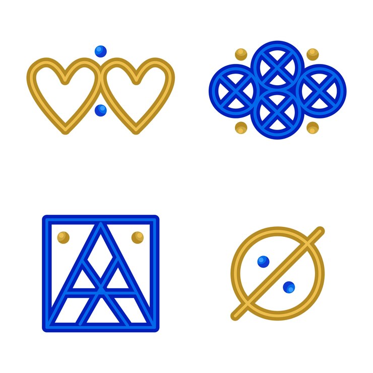 Bezpłatny plik Wektor ręcznie rysowane symbole wiccan