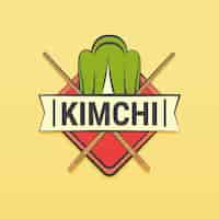 Bezpłatny wektor ręcznie rysowane szablon logo kimchi