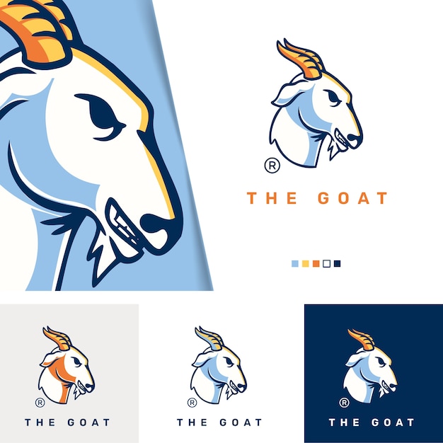 Bezpłatny wektor ręcznie rysowane szablon logo kozy