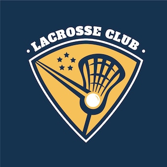 Ręcznie rysowane szablon logo lacrosse