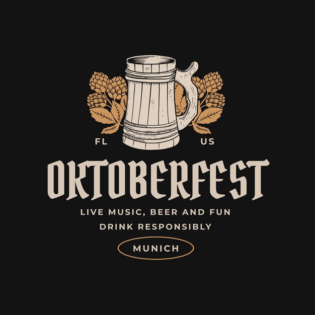 Ręcznie rysowane szablon logo oktoberfest