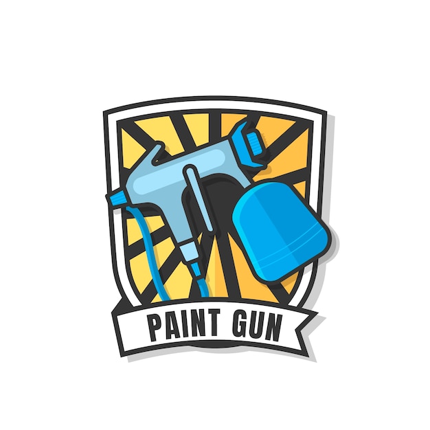 Bezpłatny wektor ręcznie rysowane szablon logo pistoletu do malowania