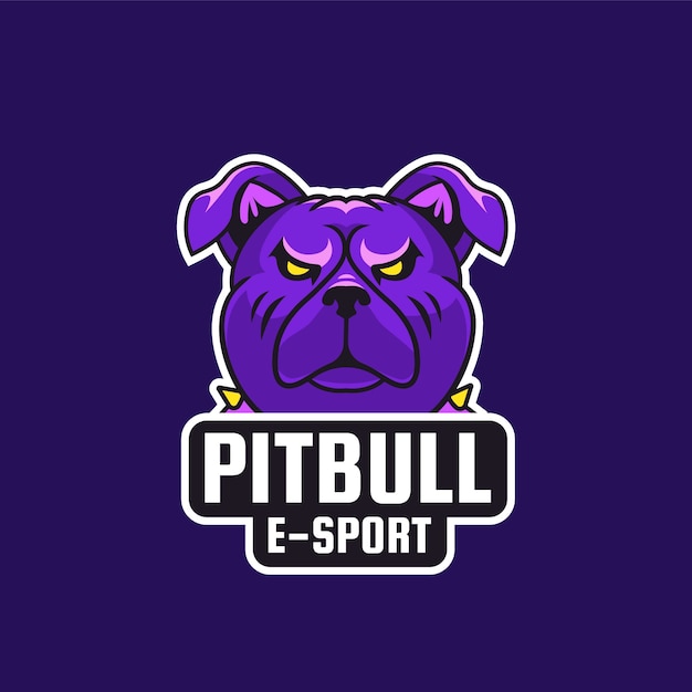 Bezpłatny wektor ręcznie rysowane szablon logo pitbulla