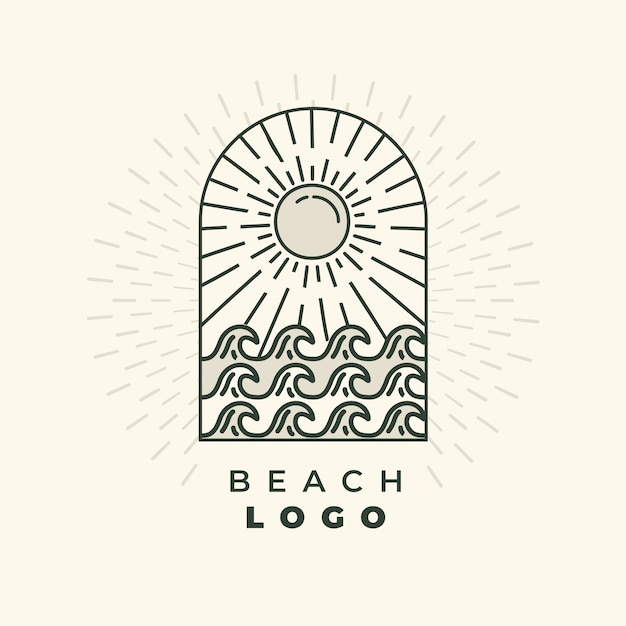 Ręcznie Rysowane Szablon Logo Plaży