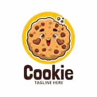 Bezpłatny wektor ręcznie rysowane szablon logo plików cookie