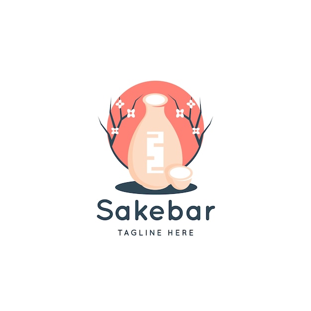 Ręcznie Rysowane Szablon Logo Sake