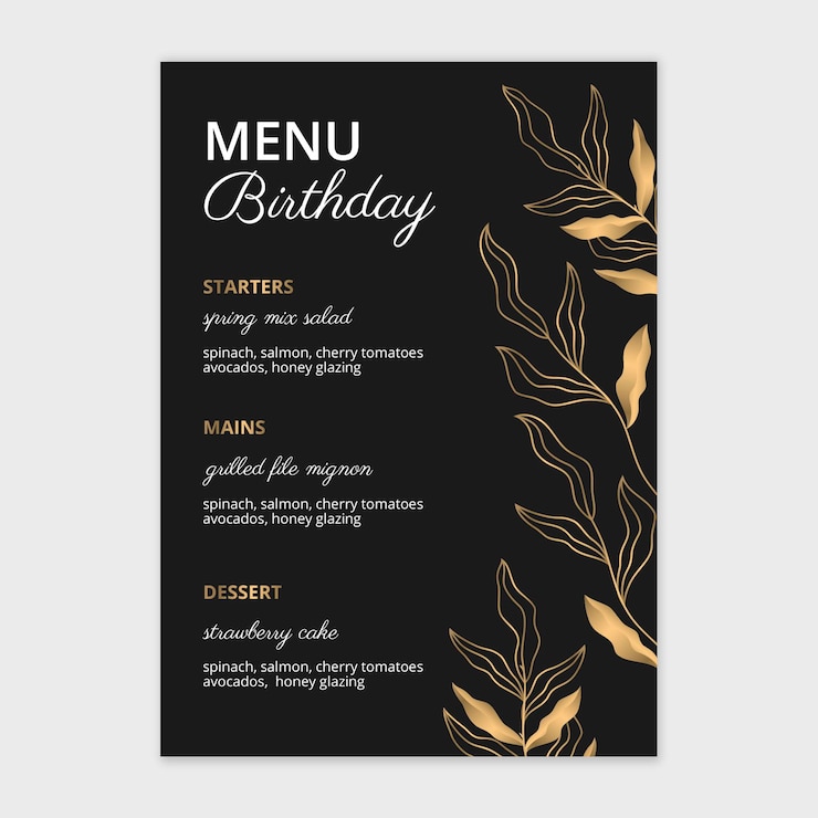 Bezpłatny plik Wektor ręcznie rysowane szablon menu urodziny