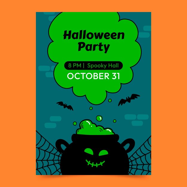 Ręcznie rysowane szablon pionowego plakatu halloween