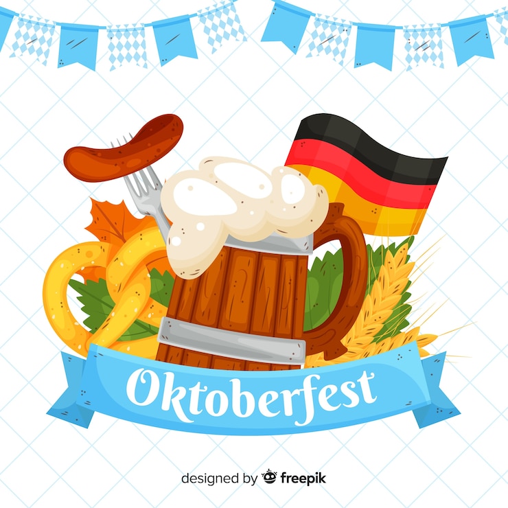 Bezpłatny plik Wektor ręcznie rysowane szablon plakat oktoberfest