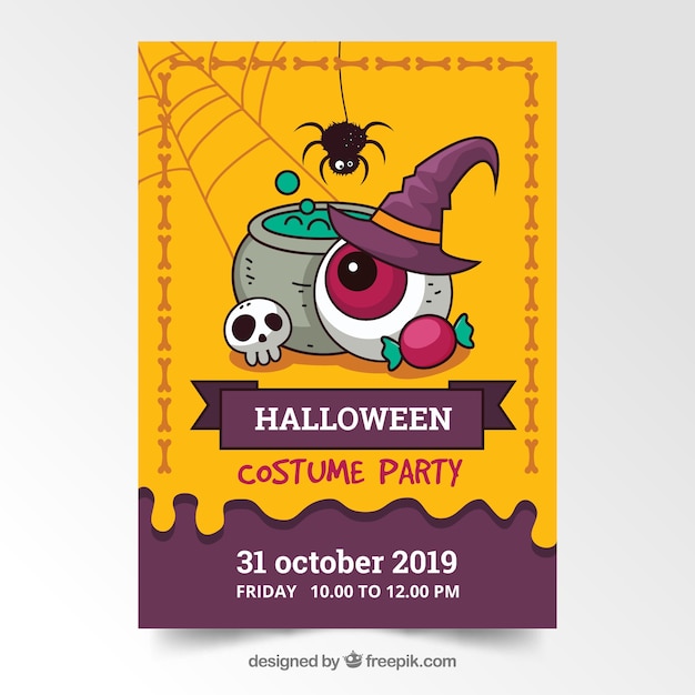 Ręcznie Rysowane Szablon Plakat Party Halloween