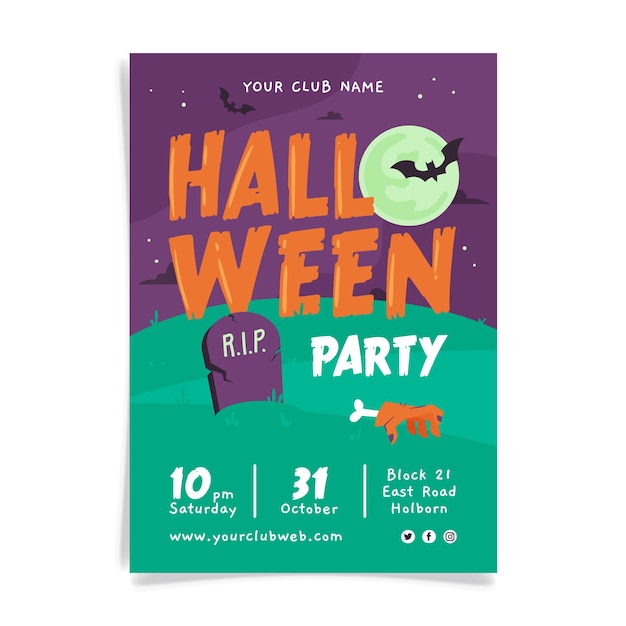 Ręcznie Rysowane Szablon Plakatu Halloween Party