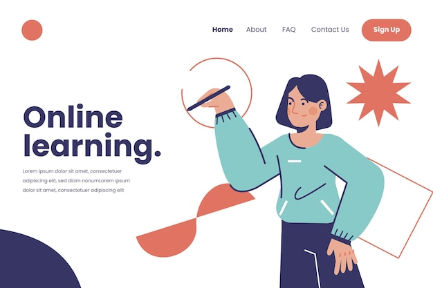 Ręcznie rysowane szablon sieci web uczenia się online