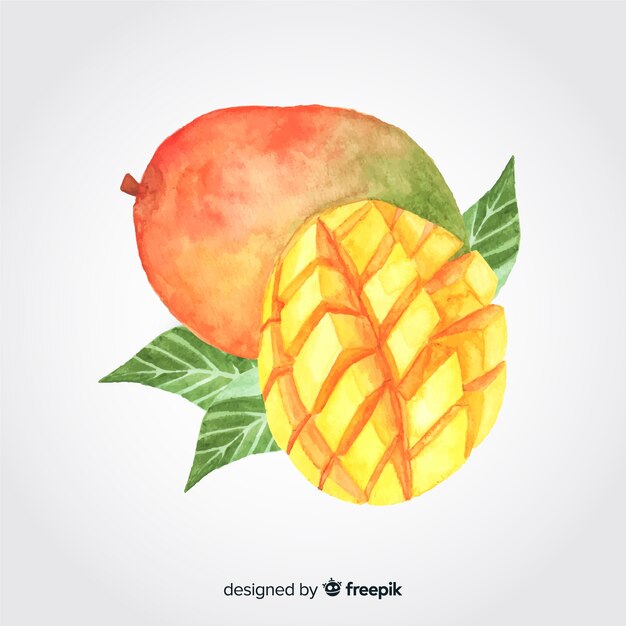 Ręcznie rysowane tła akwarela mango