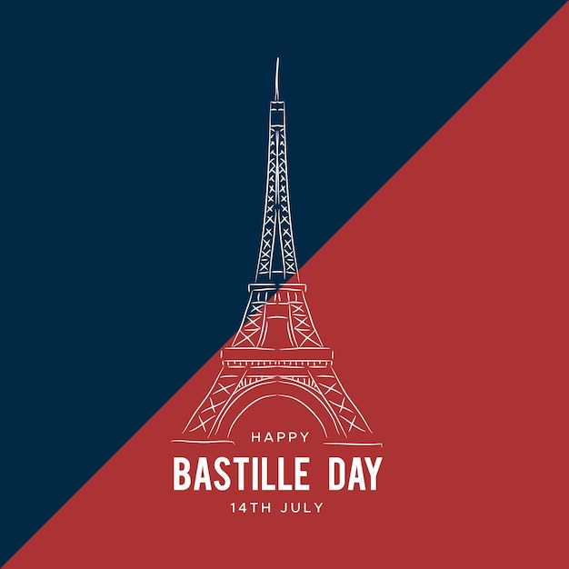 Ręcznie Rysowane Tła Bastille Dzień