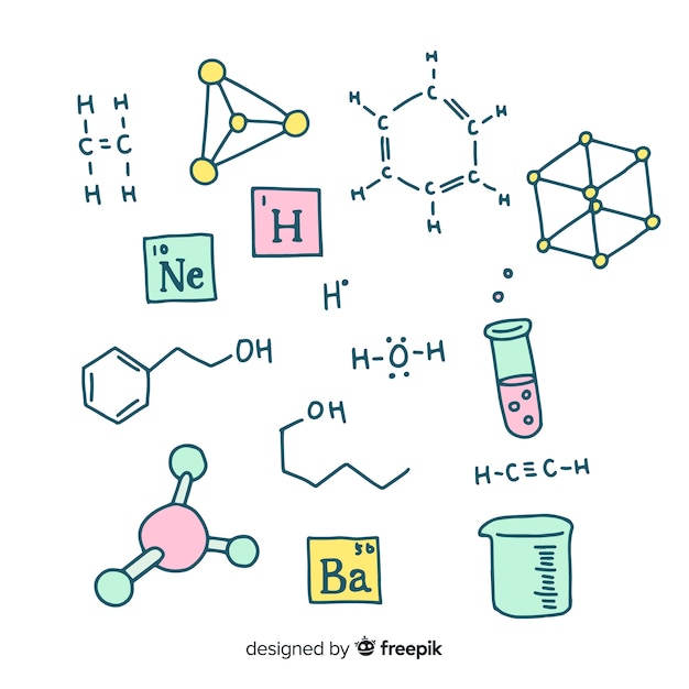 Bezpłatny wektor ręcznie rysowane tła chemii