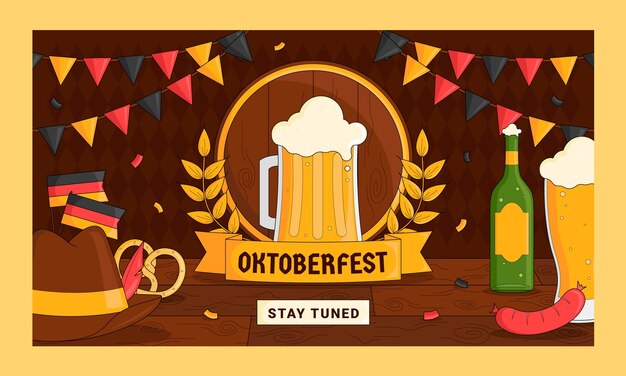 Bezpłatny wektor ręcznie rysowane tła drgania oktoberfest