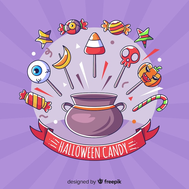 Ręcznie Rysowane Tła Halloween Candy