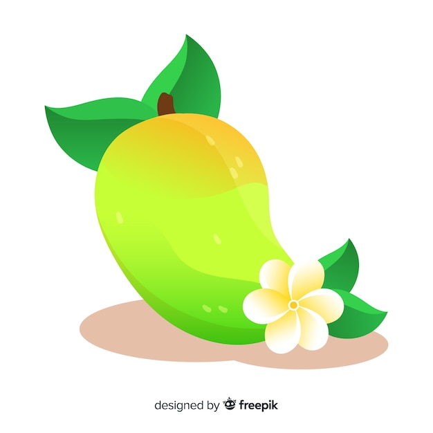 Bezpłatny wektor ręcznie rysowane tła mango i liści