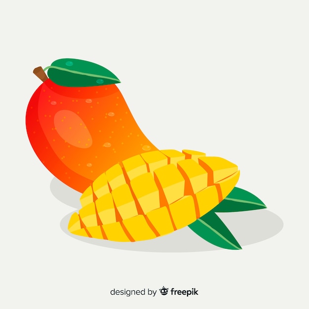 Bezpłatny wektor ręcznie rysowane tła mango