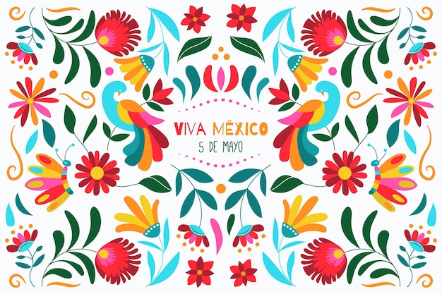 Bezpłatny wektor ręcznie rysowane tła meksykańskie cinco de mayo