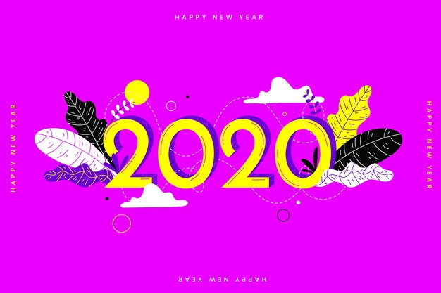 Ręcznie rysowane tła nowego roku 2020