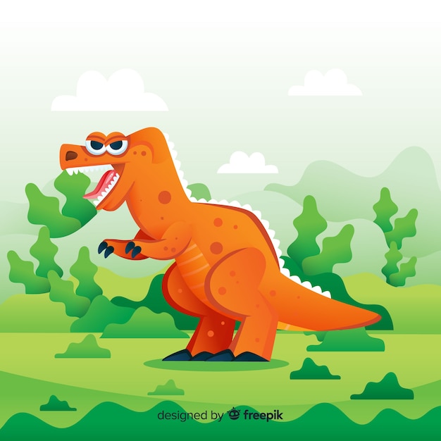 Ręcznie rysowane tła t-rex