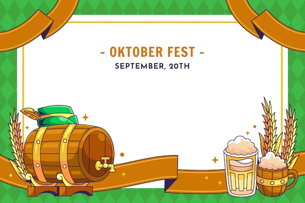 Bezpłatny wektor ręcznie rysowane tło dla obchodów festiwalu piwa oktoberfest