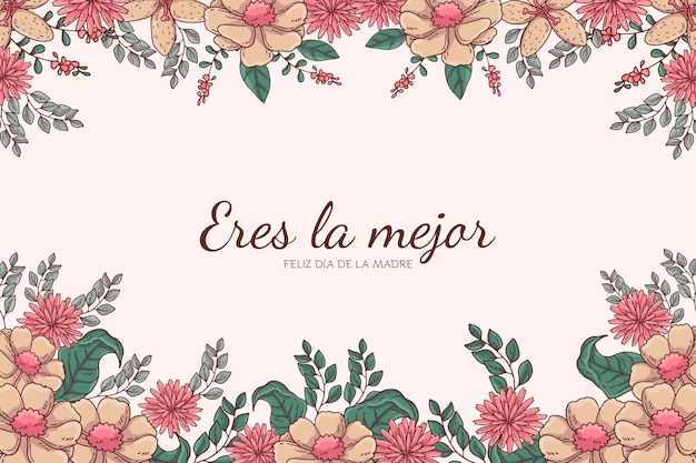 Ręcznie Rysowane Tło Dzień Matki W Języku Hiszpańskim
