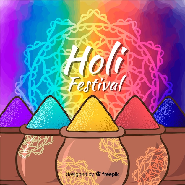 Ręcznie Rysowane Tło Festiwalu Holi