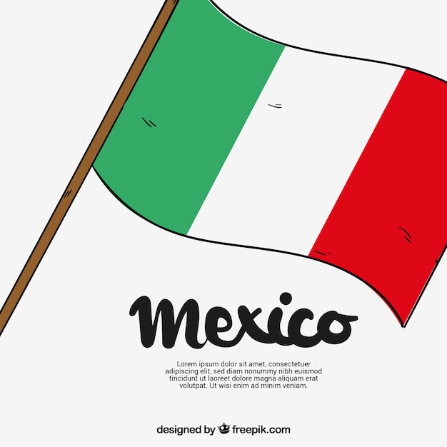 Bezpłatny wektor ręcznie rysowane tło flaga meksyku