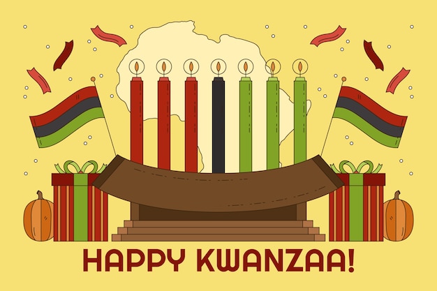 Ręcznie Rysowane Tło Kwanzaa