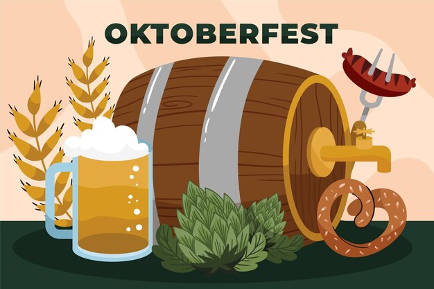 Ręcznie rysowane tło oktoberfest