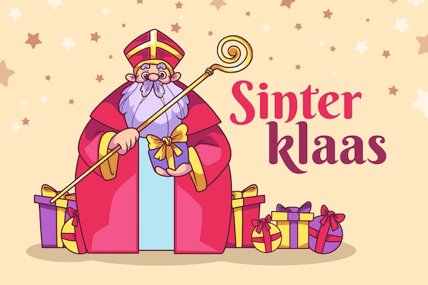 Bezpłatny wektor ręcznie rysowane tło sinterklaas