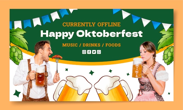 Ręcznie Rysowane Tło Twitch Na Festiwal Oktoberfest