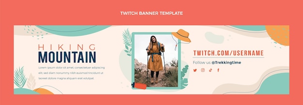 Ręcznie Rysowane Trekkingowy Baner Twitch