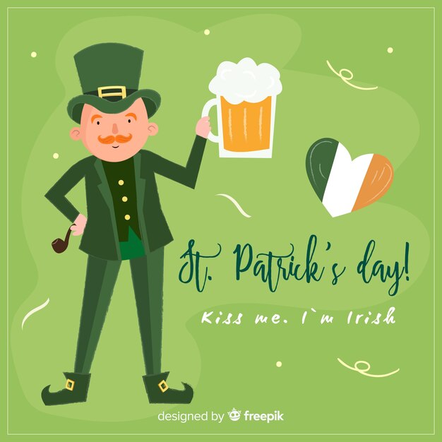 Ręcznie Rysowane Ul. Tło Patrick's Day