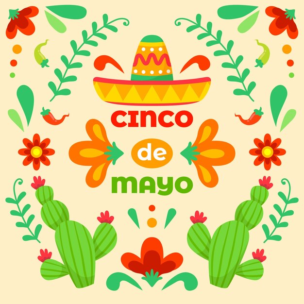 Ręcznie rysowane uroczystości Cinco de Mayo
