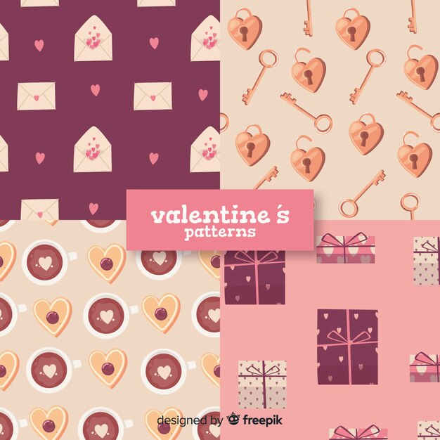 Ręcznie rysowane valentine elementów wzór kolekcji