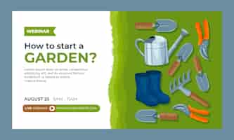 Bezpłatny wektor ręcznie rysowane webinarium o pracy ogrodniczej