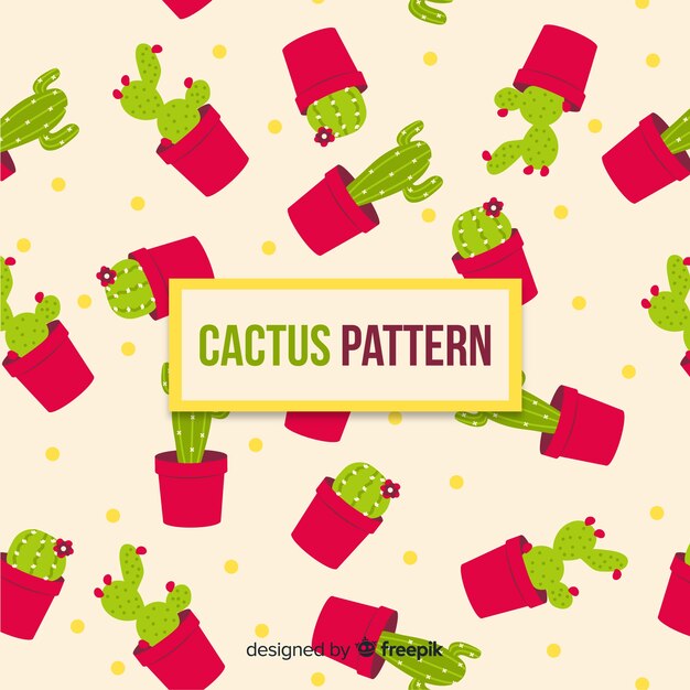 Ręcznie Rysowane Wzór Kaktusa