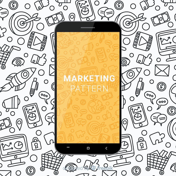 Bezpłatny plik Wektor ręcznie rysowane wzór marketingu
