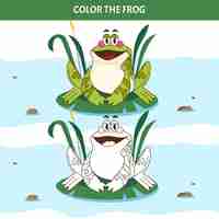 Bezpłatny wektor ręcznie rysowane żaba do kolorowania