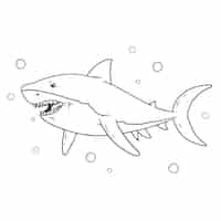Bezpłatny wektor ręcznie rysowane zarys rekina