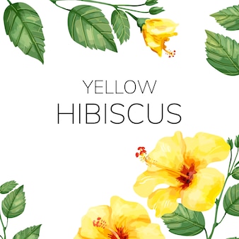 Ręcznie rysowane żółty kwiat hibiskusa