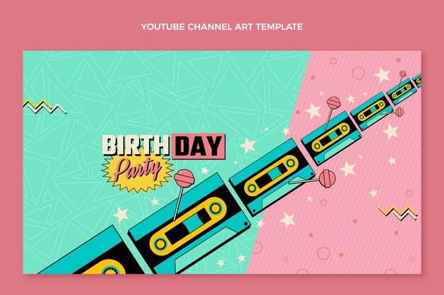 Ręcznie rysowany festiwal muzyczny z lat 90. sztuka kanału youtube